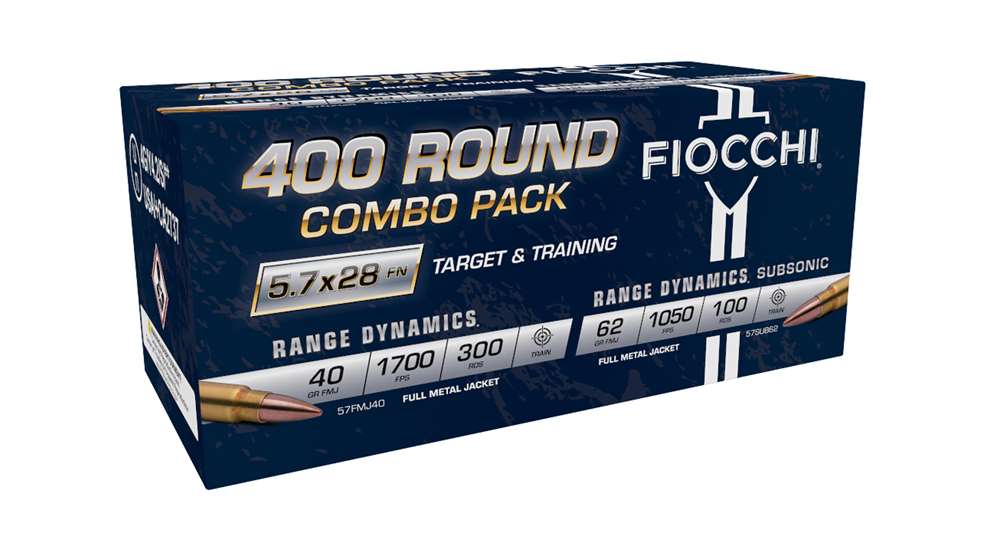 Fiocchi 5.7x28mm Combo Pack 300rd 40gr Fmj 100rd 40gr Jhp 57COMPT